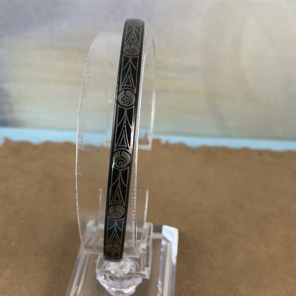 Vintage Michaela Frey Gold on Black Bracelet - Picture 7 of 7